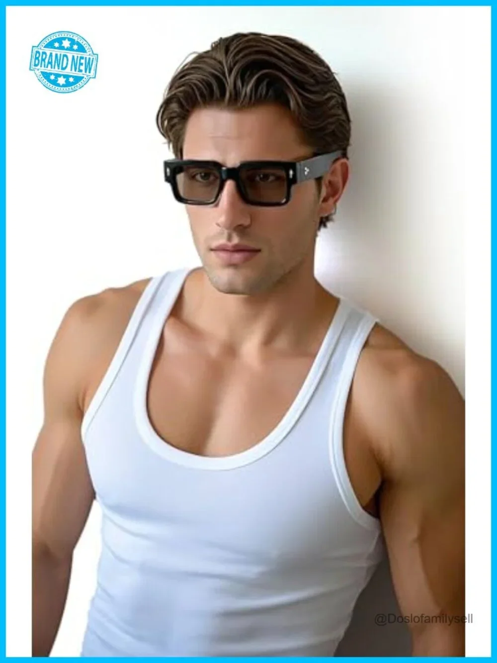 Chunky Rectangle Sunglasses UV400 Protection Unisex